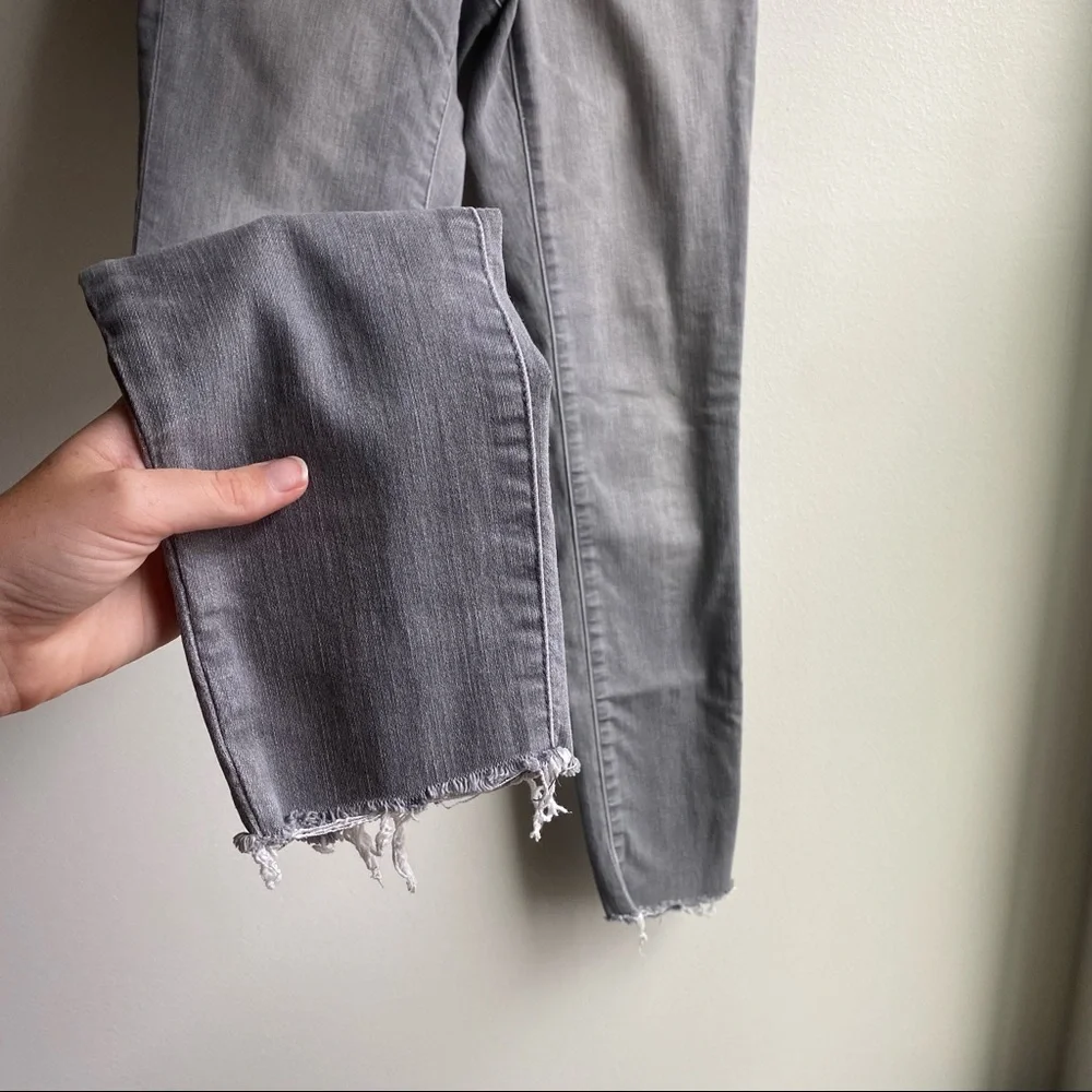 Athleta Sculptek Grey Raw Hem Stretch Denim Jeans